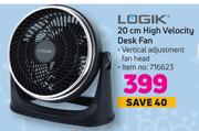 Logik 20cm High Velocity Desk Fan