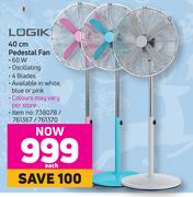 Logik 40cm Pedestal Fan-Each
