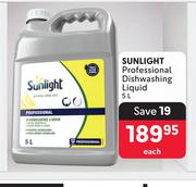 Sunlight Professional Dishwashing Liquid-5L Each