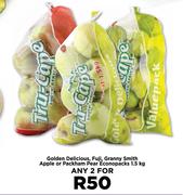 Golden Delicious, Fuji, Granny Smith Apple Or Packham Pear Econopacks-For Any 2 x 1.5Kg