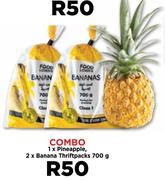 1 x Pineapple, 2 x Banana Thriftpacks 700g-Combo