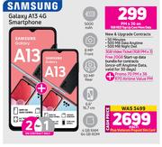 2 x Samsung Galaxy A13 4G Smartphone-On 1GB Red Top Up Core More Data + On Promo 70