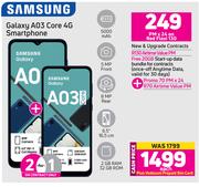 2 x Samsung Galaxy A03 Core 4G Smartphone-On Red Flexi 130 + On Promo 70