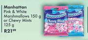 Manhattan Pink & White Marshmallows 150g Or Chewy Mints 125g