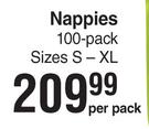 Baby Things Nappies-100 Per Pack