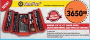 Ampro 1/4" & 1/2" Drive 5 Tier Cantilever Metal Case Tool Set (Metric) T47161