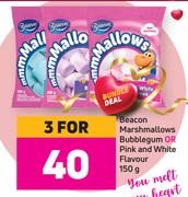 Beacon Marsmallows Bubblegum Or Pink & White Flavour-For 3 x 150g