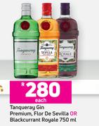 Tanqueray Gin Premium, Flor De Sevilla Or Blackcurrant Royale-750ml Each