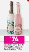 Annabelle Cuvee Blanche Or Rose Non Alcoholic Sparkling Wine-750ml Each