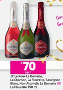 JC Le Roux Le Domaine,La Chanson,La Fleurette,Sauvignon Blanc-750ml Each