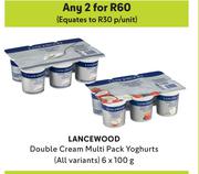 Lancewood Double Cream Multi Pack Yoghurts (All Variants)-For Any 2 x 6 x 100g