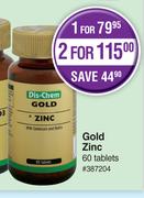 Gold Zinc-For 2 x 60 Tablets Pack