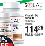 Solal Vitamin D3 1000 IU-60 Tablets