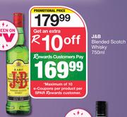 J&B Blended Scotch Whisky-750ml