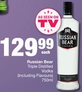 Russian Bear Triple Distilled Vodka (Including Flavours)-750ml