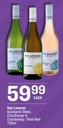 Van Loveren Sauvignon Blanc, Chardonnay Or Chardonnay/Pinot Noir-750ml Each