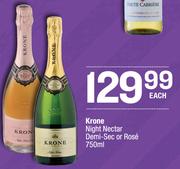 Krone Night Nectar Demi-Sec Or Rose-750ml Each