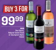 1659 Red Blend, Natural Sweet Rose Or Sauvignon Blanc-For 3 x 750ml
