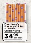 Food Lover's Footlong Chicken & Cheese Grillers-400g Per Pack