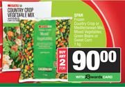 Spar Frozen Country Crop Or Mediterranean Mix,Mixed Vegetables,Green Beans Or Sweet Corn-For 2 x 1K