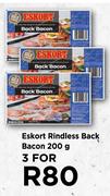 Eskort Rindless Back Bacon-For 3 x 200g 