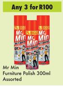 Mr Min Furniture Polish Assorted-For 3 x 300ml