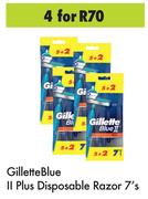 Gillette Blue II Plus Disposable Razor-For 4 x 7's