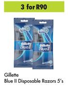 Gillette Blue II Disposable Razors-For 3 x 5's