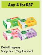 Dettol Hygiene Soap Bar Assorted-For 4 x 175g