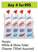 Harpic White & Shine Toilet Cleaner Assorted-For 4 x 750ml