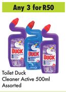Duck Toilet Cleaner Active Assorted-For 3 x 500ml