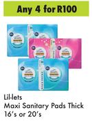 Lil-Lets Maxi Sanitary Pads Thick-For 4 x 16's Or 20's