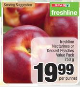 Spar Freshline Nectarines Or Dessert Peaches Value Pack 750g-Per Punnet