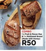 1 x Fruit & Pecan Rye & 1 x Multiseed Bread (Made With Honey)-Combo
