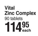Vital Zinc Complex-90 Tablets Each