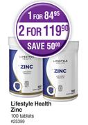 Lifestyle Health Zinc-For 1 x 100 Tablets