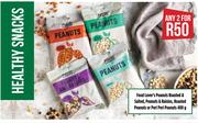 Food Lover's Peanuts Roasted & Salted, Peanuts & Raisins, Roasted Or Peri Peri Peanuts-For Any 2