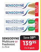 Sensodyne Multicare Or Freshmint-2 x 2 x 75ml