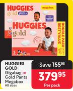 Huggies Gold Giga Bag Or Gold Pants Mega Box All Sizes-Per Pack