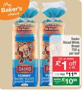 Sasko Sliced White Bread-700g Per Loaf