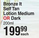 Tropitone Bronze It Self Tan Lotion Medium Or Dark-200ml Each