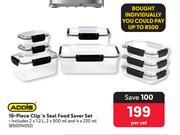 Addis 16-Piece Clip n Seal Food Saver Set 850014052-Per Set