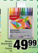 Monami Retractable Wax Crayons-12s Per Pack
