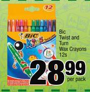 Bic Twist & Turn Wax Crayons-12s Per Pack