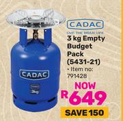 Cadac 3Kg Empty Budget Pack 5431-21 791428