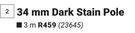 Design House 34mm Dark Stain Pole 23645-3m