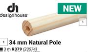 Design House 34mm Natural Pole 23577-2.5m