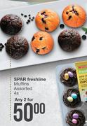Spar Freshline Muffins Assorted-For 2 x 4s