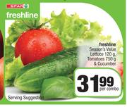 Freshline Season's Value Lettuce 120g, Tomatoes 750g & Cucumber-Per Combo