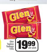 Glen Tagless Teabags-100's Per Pack